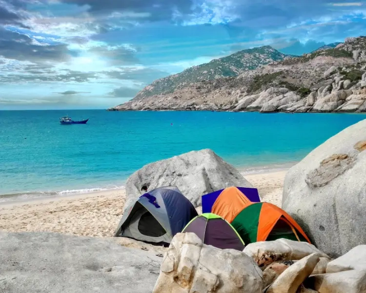 Trải nghiệm cắm trại và tổ chức picnic tại bãi biển Đèo Con