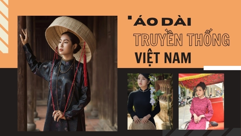  Áo dài truyền thống Việt Nam với cổ cao thanh lịch