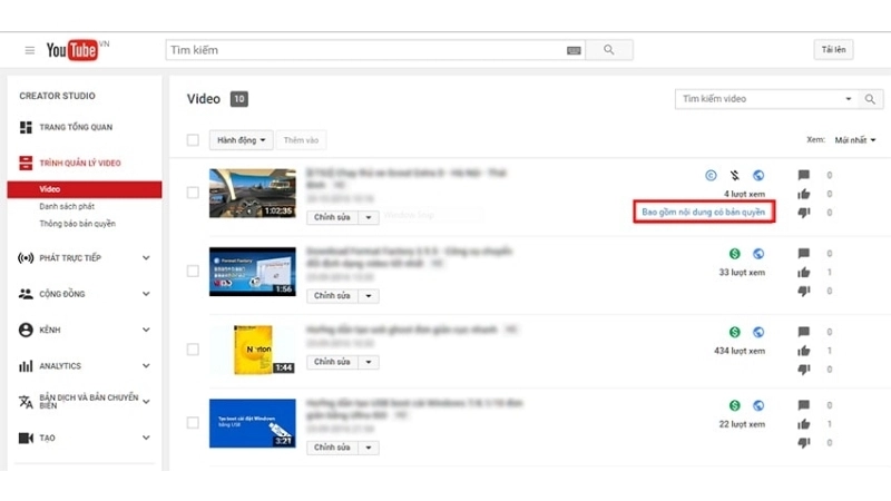 Bị đánh bản quyền YouTube có sao không?