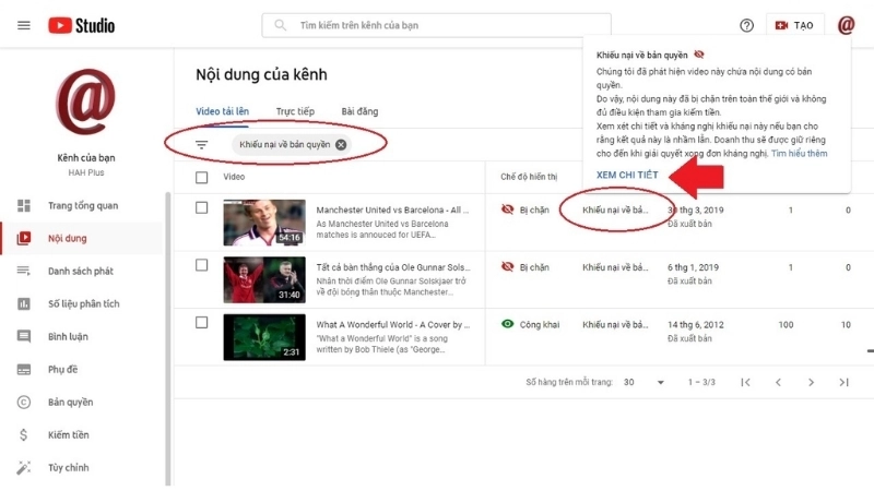 Dấu hiệu nhận biết khi bị đánh bản quyền YouTube