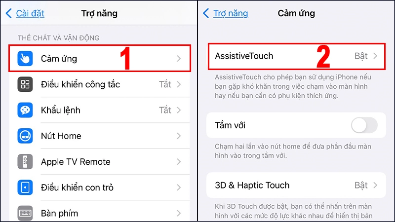 Cách bật nút home ảo trên iPhone (iOS)