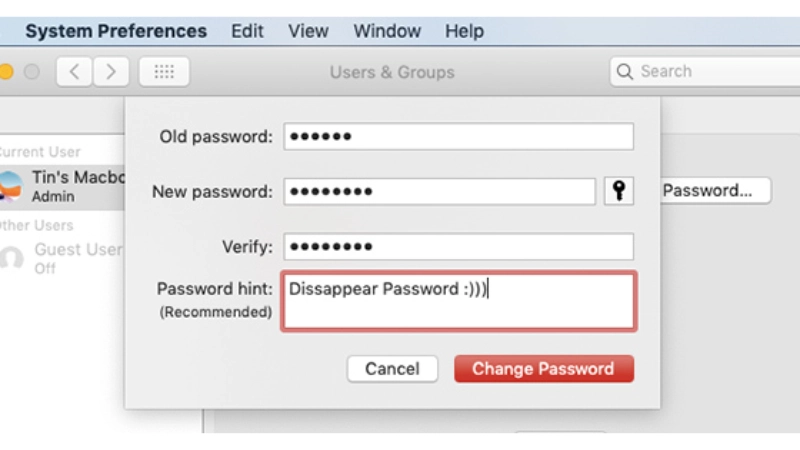 Cách cài mật khẩu máy tính macOS