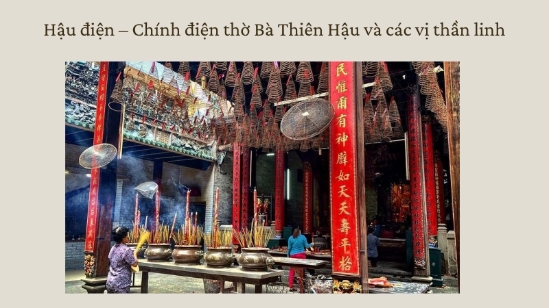 Hậu điện – Chính điện thờ Bà Thiên Hậu và các vị thần linh