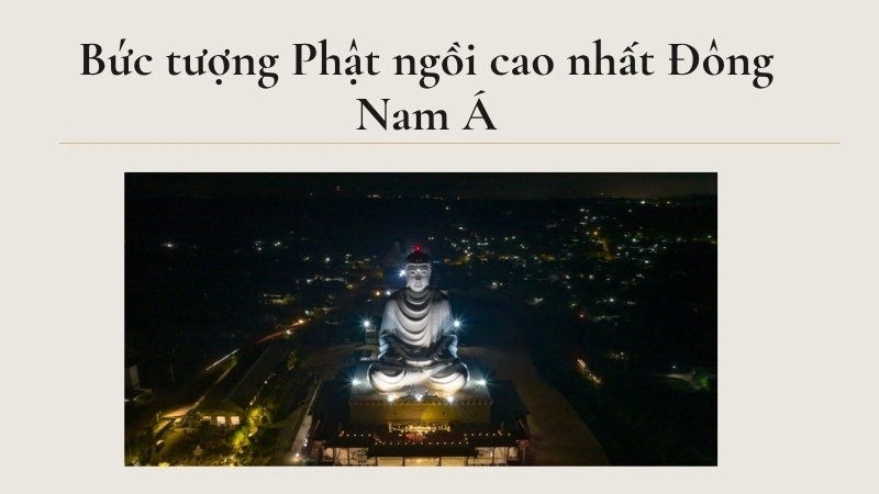 Bức tượng Phật ngồi cao nhất Đông Nam Á