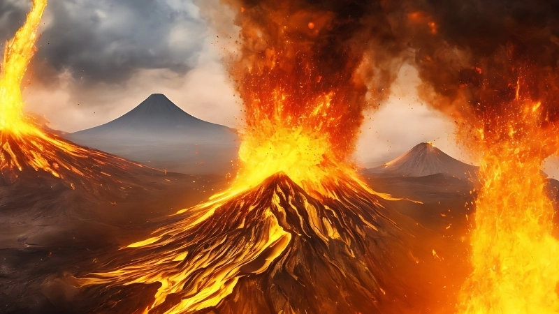  Đá magma được hình thành từ đâu – Hình ảnh mô phỏng magma nóng chảy trong lòng Trái Đất.