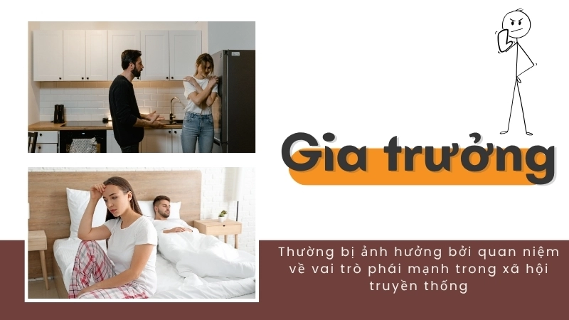  Đàn ông gia trưởng thường bị ảnh hưởng bởi quan niệm về vai trò phái mạnh trong xã hội truyền thống
