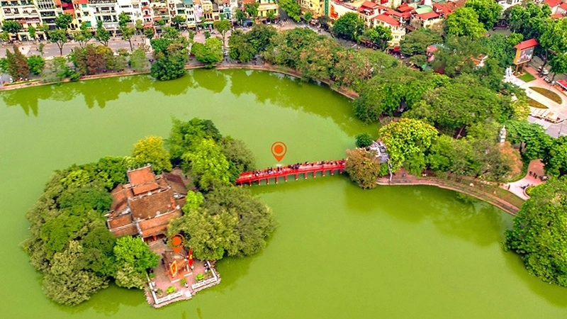 Kiến trúc đền Ngọc Sơn theo hình chữ Tam