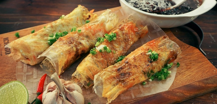 Thơm ngon Bánh tráng mắm ruốc nướng