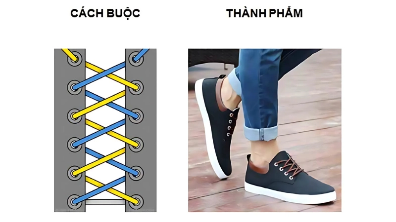 Hướng dẫn buộc dây giày kiểu ẩn nút