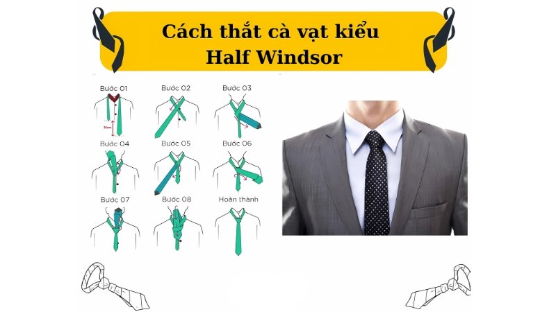 Hướng dẫn thắt cà vạt kiểu Windsor