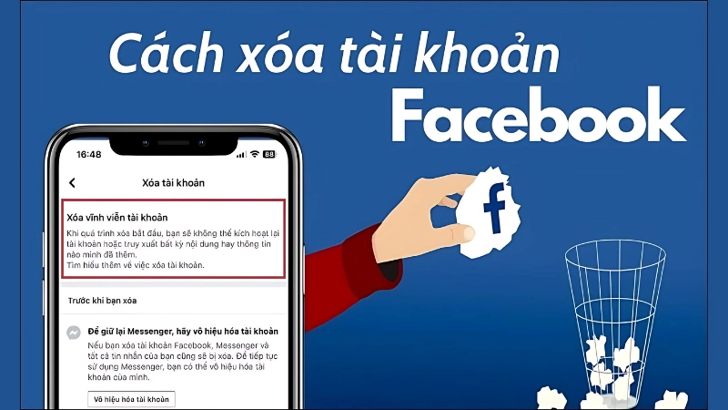 Hướng dẫn xóa tài khoản Facebook trên điện thoại