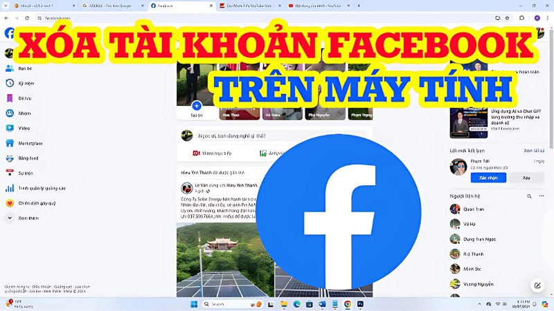 Hướng dẫn xóa tài khoản Facebook trên máy tính