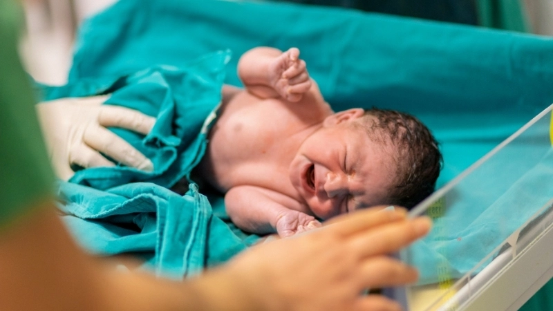  Khoảnh khắc một em bé chào đời, đánh dấu sự hoàn thiện của quá trình phát triển bên trong