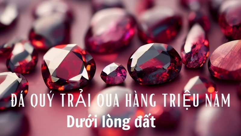  Quá trình hình thành đá quý trải qua hàng triệu năm dưới lòng đất rồi mới được đưa lên bề mặt.