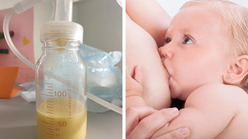  Sữa non là nguồn dinh dưỡng quý giá đầu tiên của bé, với màu vàng nhạt đặc trưng.