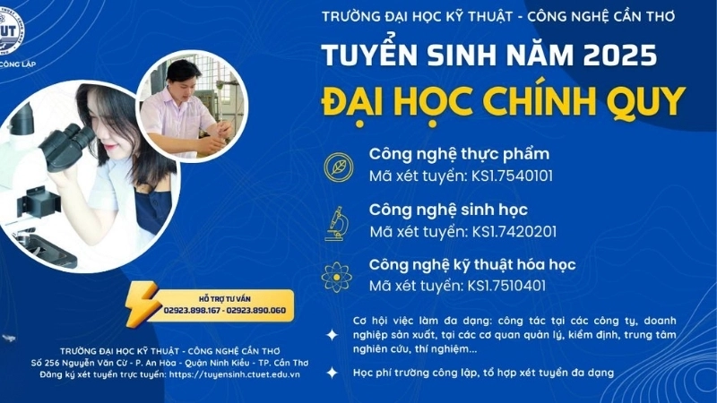 Học phí trường Đại học Kỹ thuật Công nghệ Cần Thơ