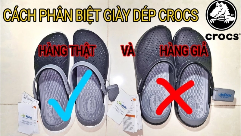 Cảm nhận độ mềm mại và đàn hồi của chất liệu dép Crocs để phân biệt thật giả