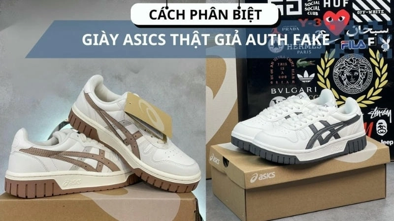 Logo ASICS trên giày thật được in sắc nét