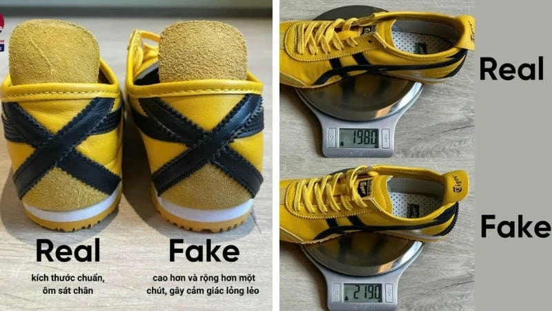 Logo Onitsuka Tiger trên lót giày được in sắc nét
