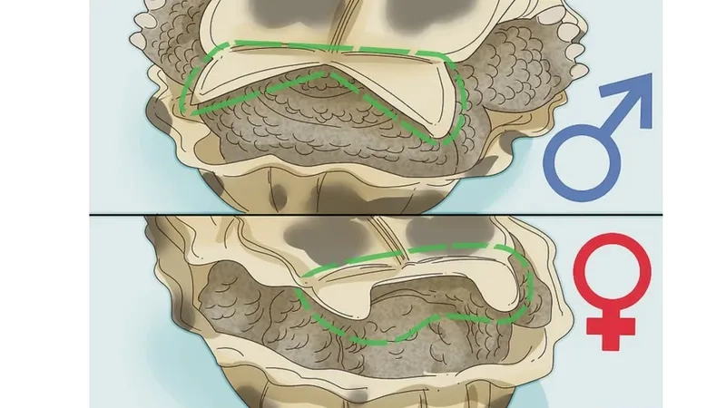  Quan sát chiều dài và độ dày của đuôi để xác định giới tính rùa