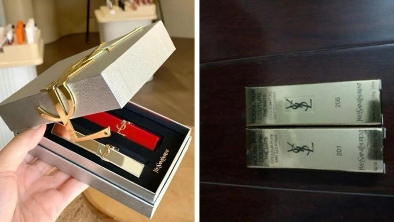  So sánh độ tinh xảo của vỏ son YSL chính hãng so với hàng giả