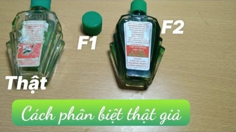  So sánh màu sắc dầu xanh thật và dầu xanh giả dưới ánh sáng tự nhiên