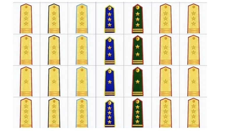 Số sao trên quân hàm là yếu tố quan trọng nhất để nhận diện cấp bậc trong quân đội