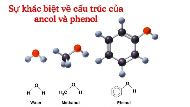 Sự khác biệt cơ bản về cấu trúc của ancol và phenol