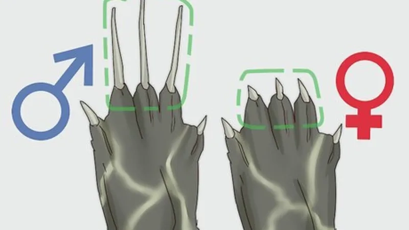  Sự khác biệt về móng vuốt chân trước giữa rùa đực và rùa cái