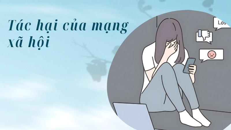 Người bị trầm cảm và lo âu do tác hại của mạng xã hội