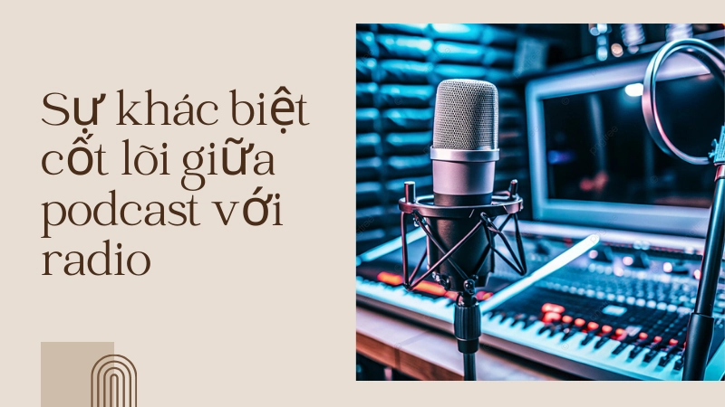 Thiết bị thu âm chuyên nghiệp trong phòng thu podcast